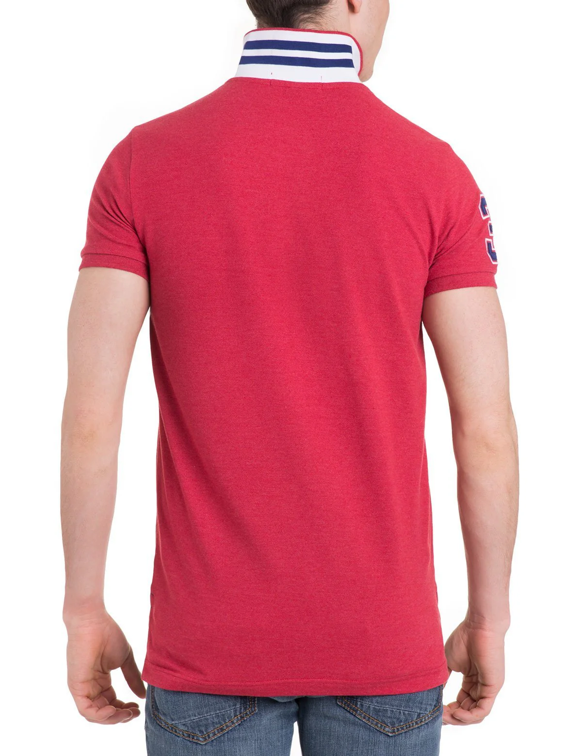 Slim Fit Pique Mesh Polo Shirt - Image 7