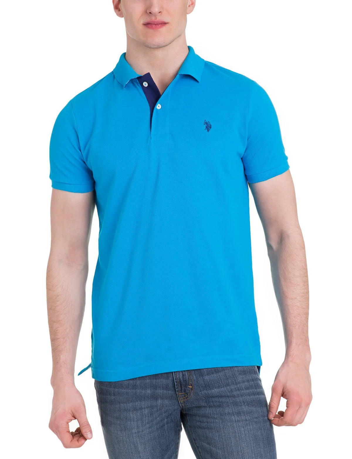 Slim Fit Pique Mesh Small Logo Polo Shirt - Image 13