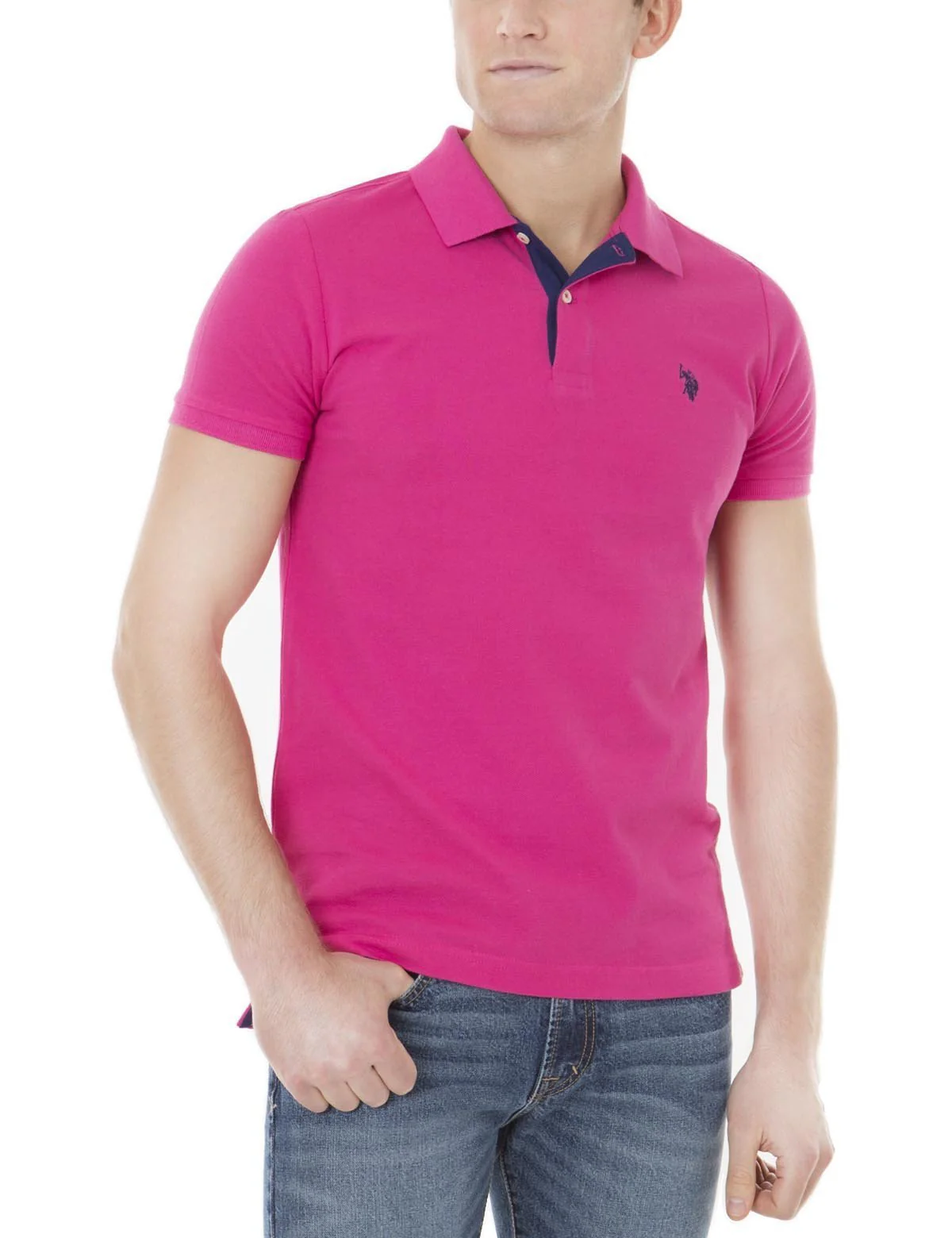 Slim Fit Pique Mesh Small Logo Polo Shirt - Image 3