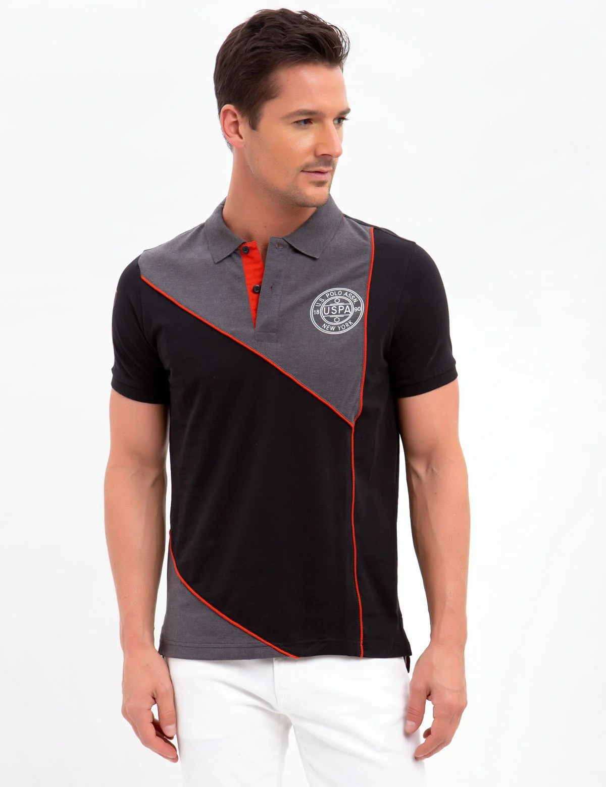 SLIM FIT STRETCH COLORBLOCK POLO SHIRT