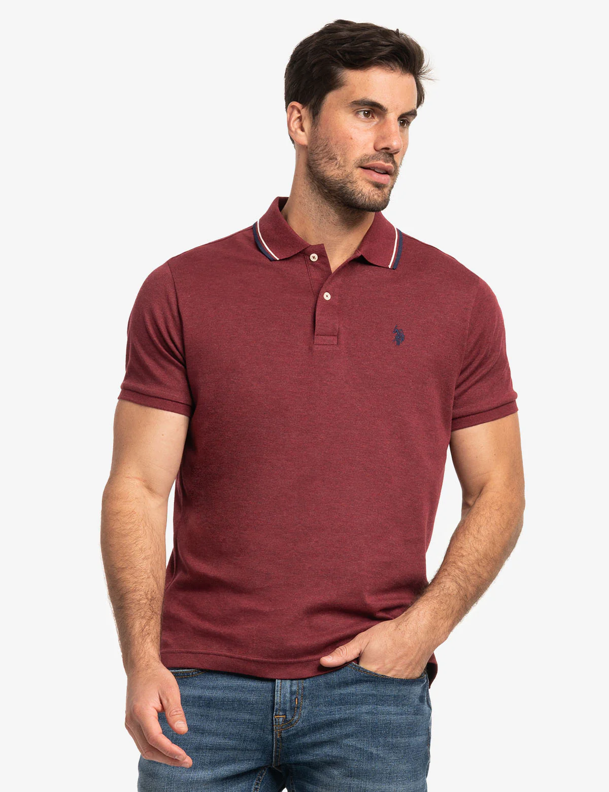 SLIM FIT TIPPED INTERLOCK POLO SHIRT - Image 10