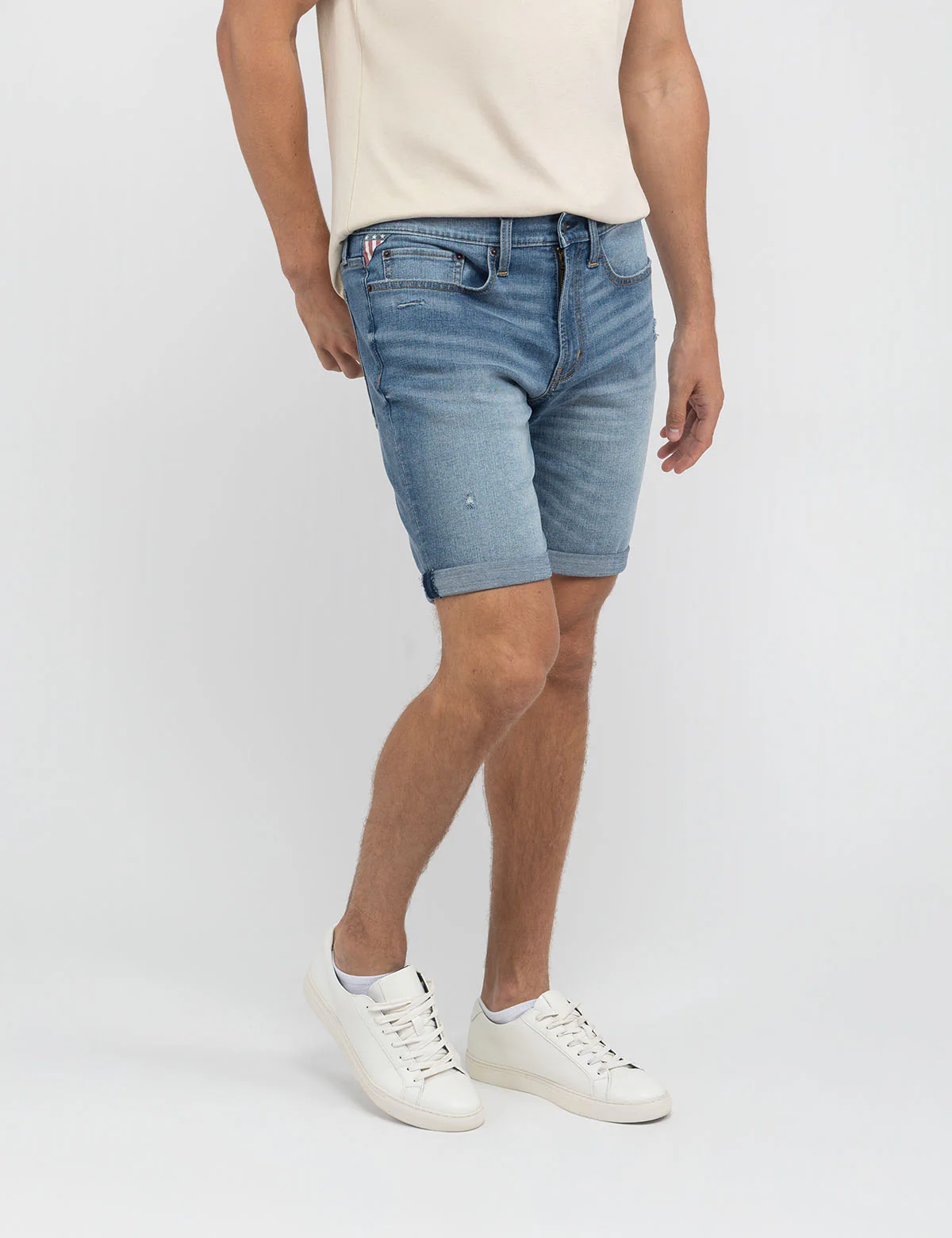 SLIM STRAIGHT 5 POCKET CUFFED DENIM SHORT - Image 3