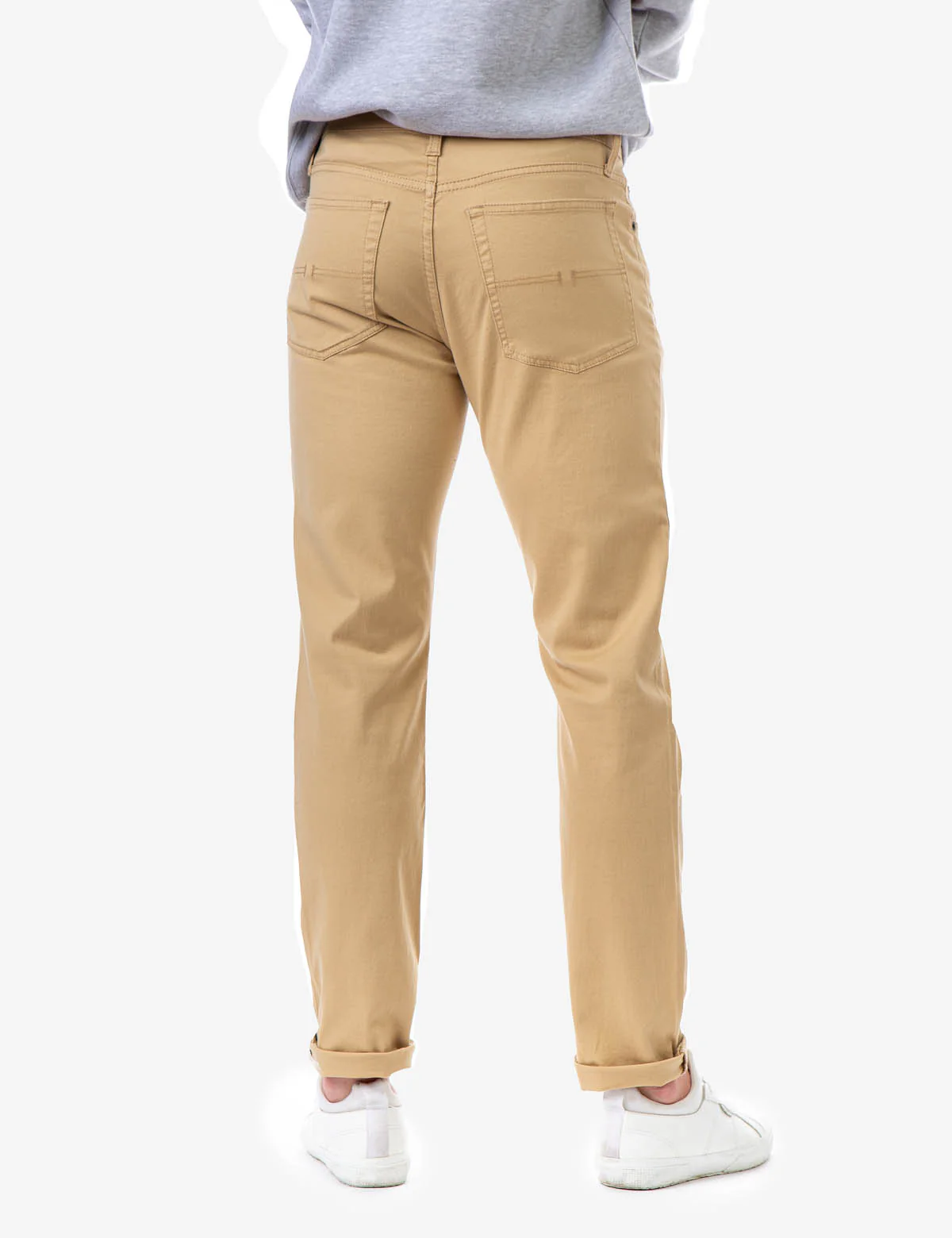 SLIM STRAIGHT 5 POCKET STRETCH CHINO PANTS - Image 3
