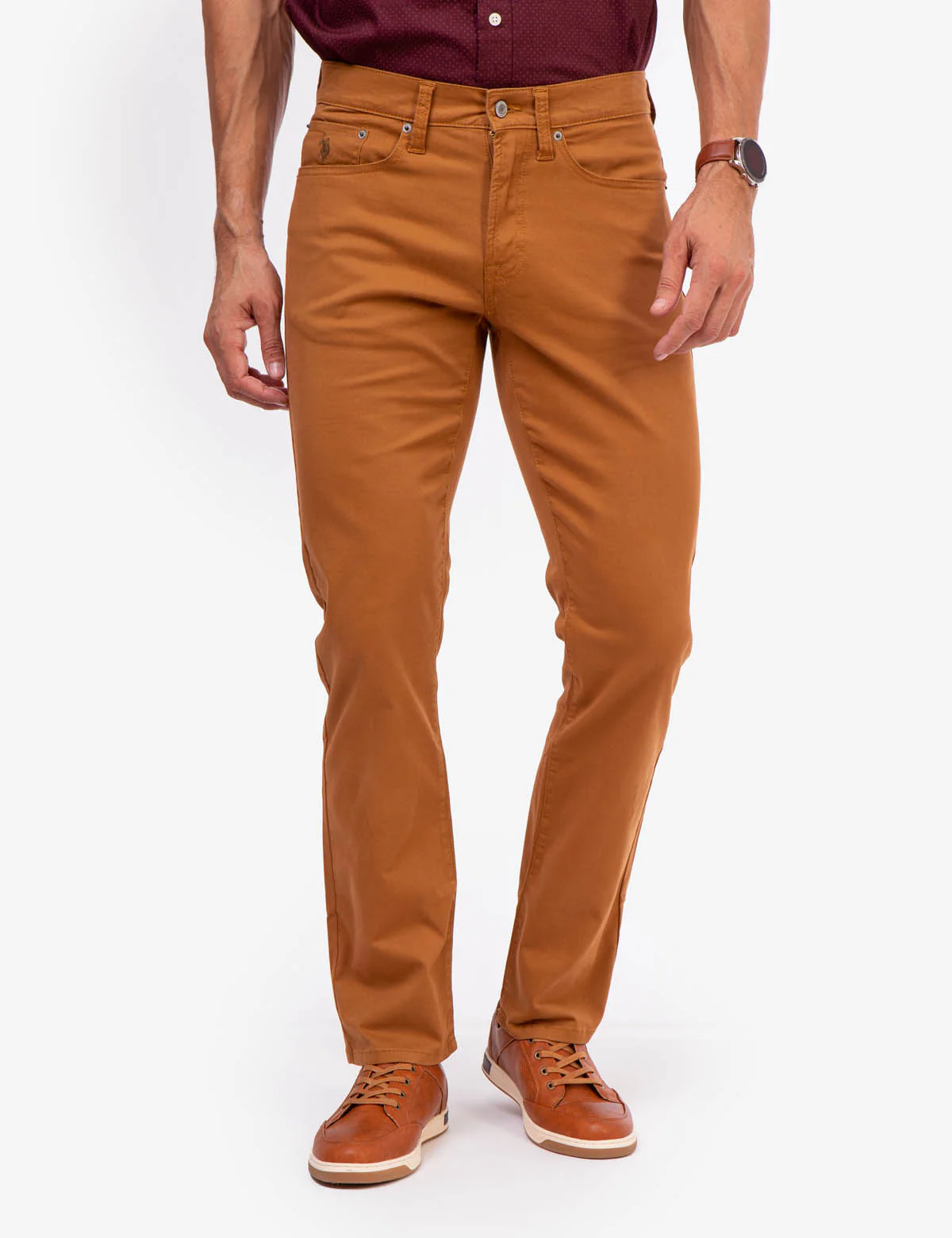 SLIM STRAIGHT 5 POCKET STRETCH CHINO PANTS - Image 5