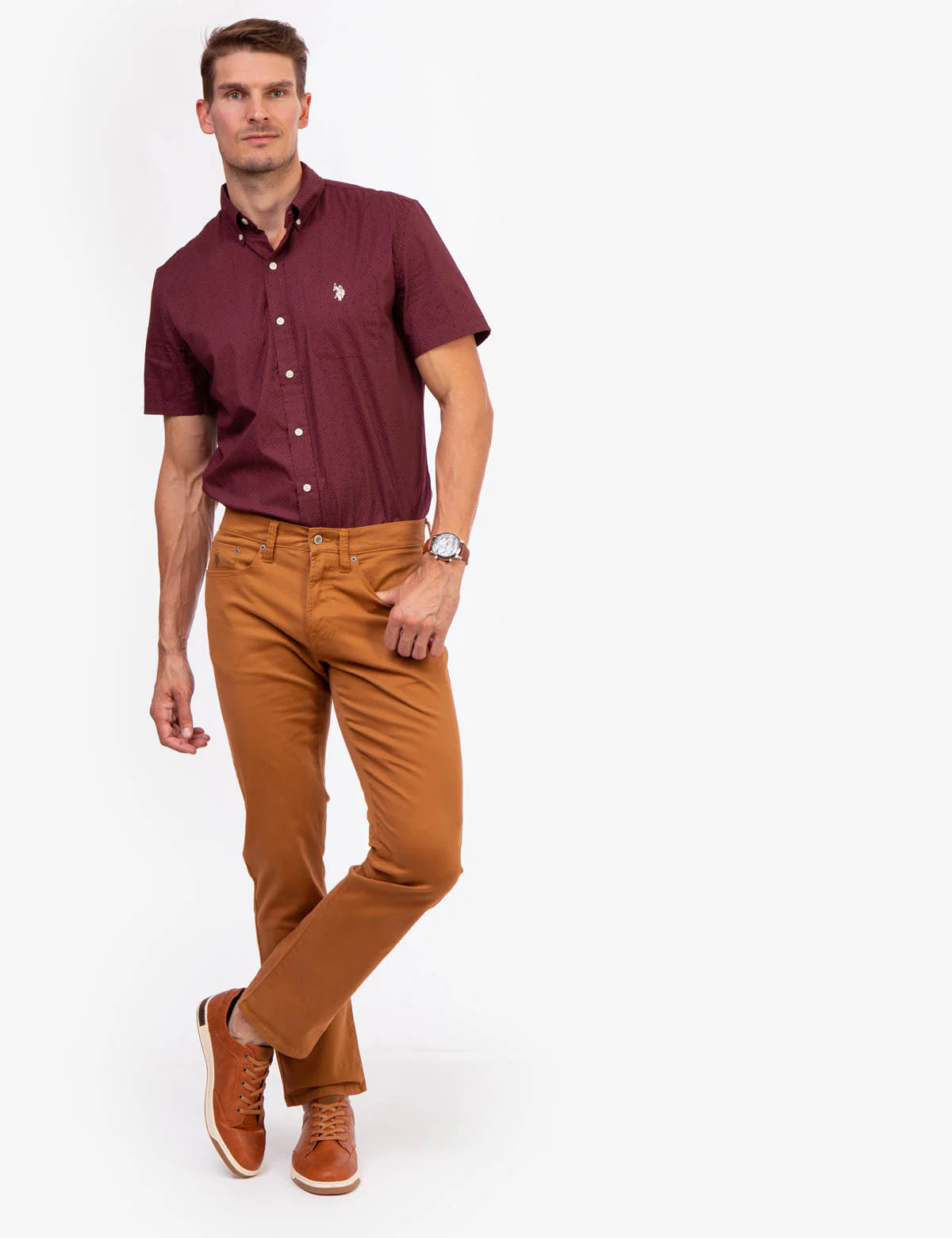 SLIM STRAIGHT 5 POCKET STRETCH CHINO PANTS - Image 6