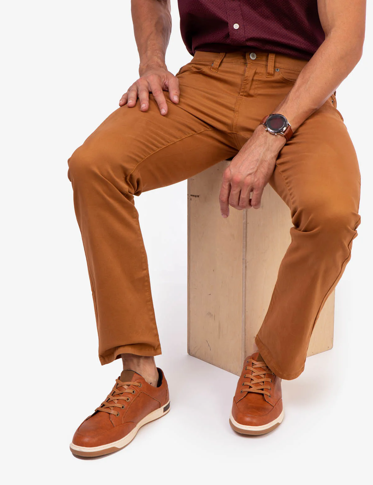 SLIM STRAIGHT 5 POCKET STRETCH CHINO PANTS - Image 7