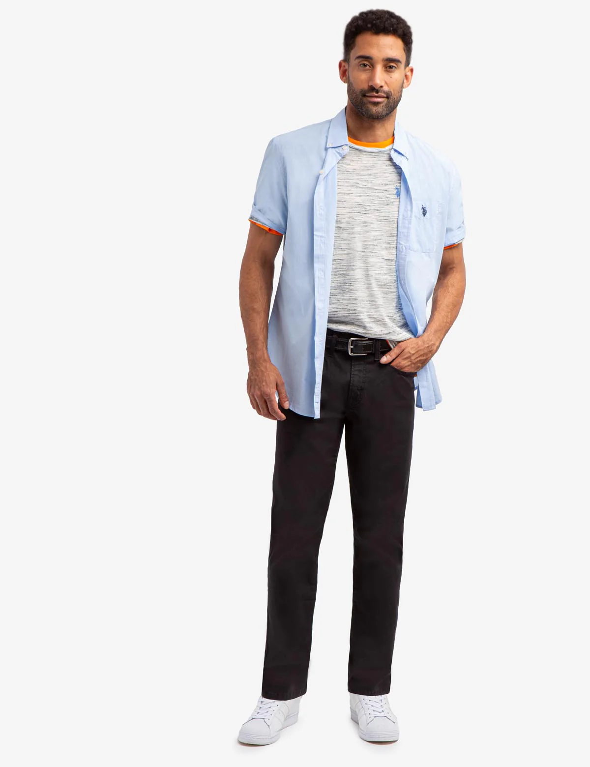 SLIM STRAIGHT 5 POCKET STRETCH CHINO PANTS - Image 2