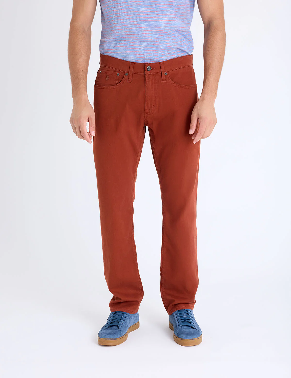 SLIM STRAIGHT 5 POCKET STRETCH CHINO PANTS - Image 7