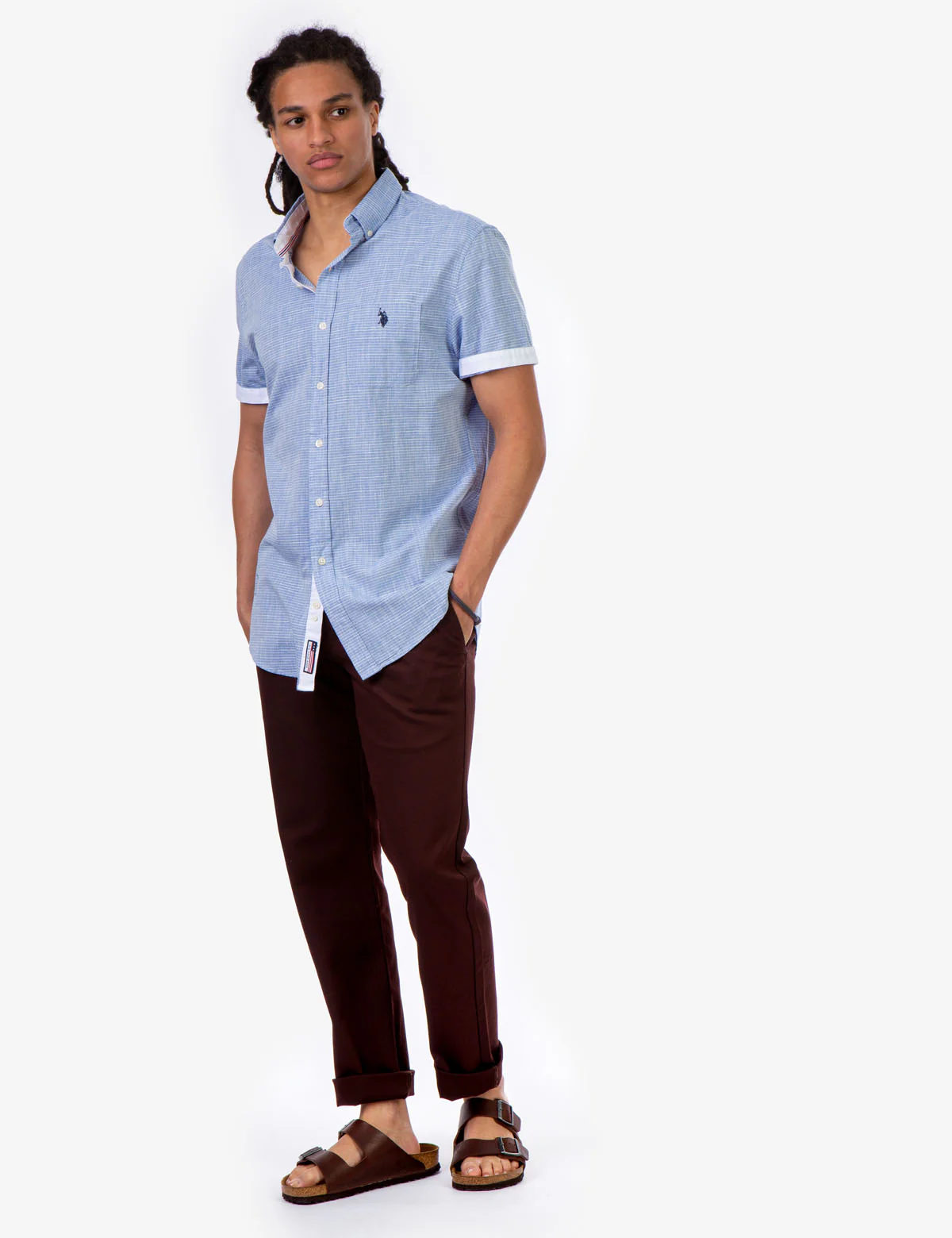 STRIPE SLUB SHORT SLEEVE SHIRT - Image 8