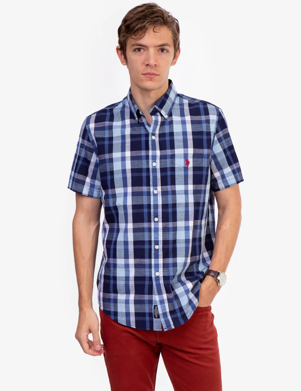 SLUB PLAID SHORT SLEEVE SHIRT