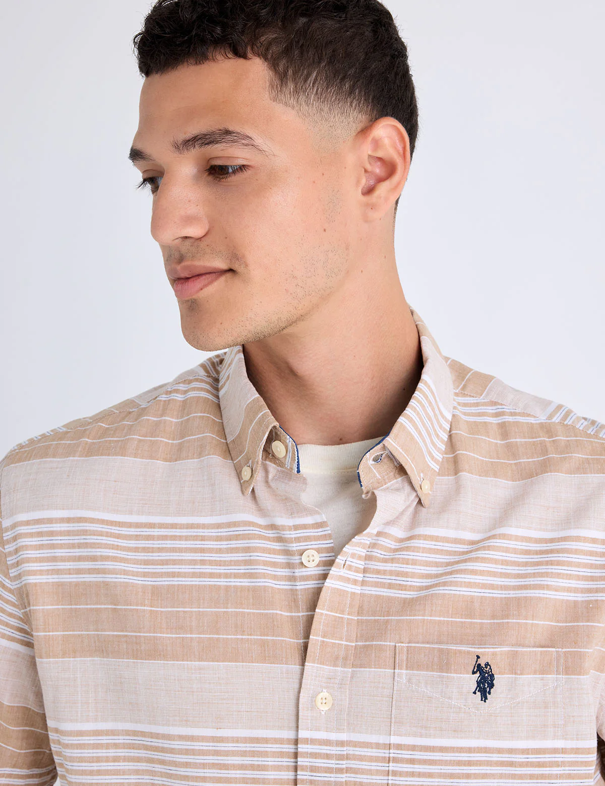 SLUB POPLIN WITH DOBBY SHORT SLEEVE SHIRT - Image 5