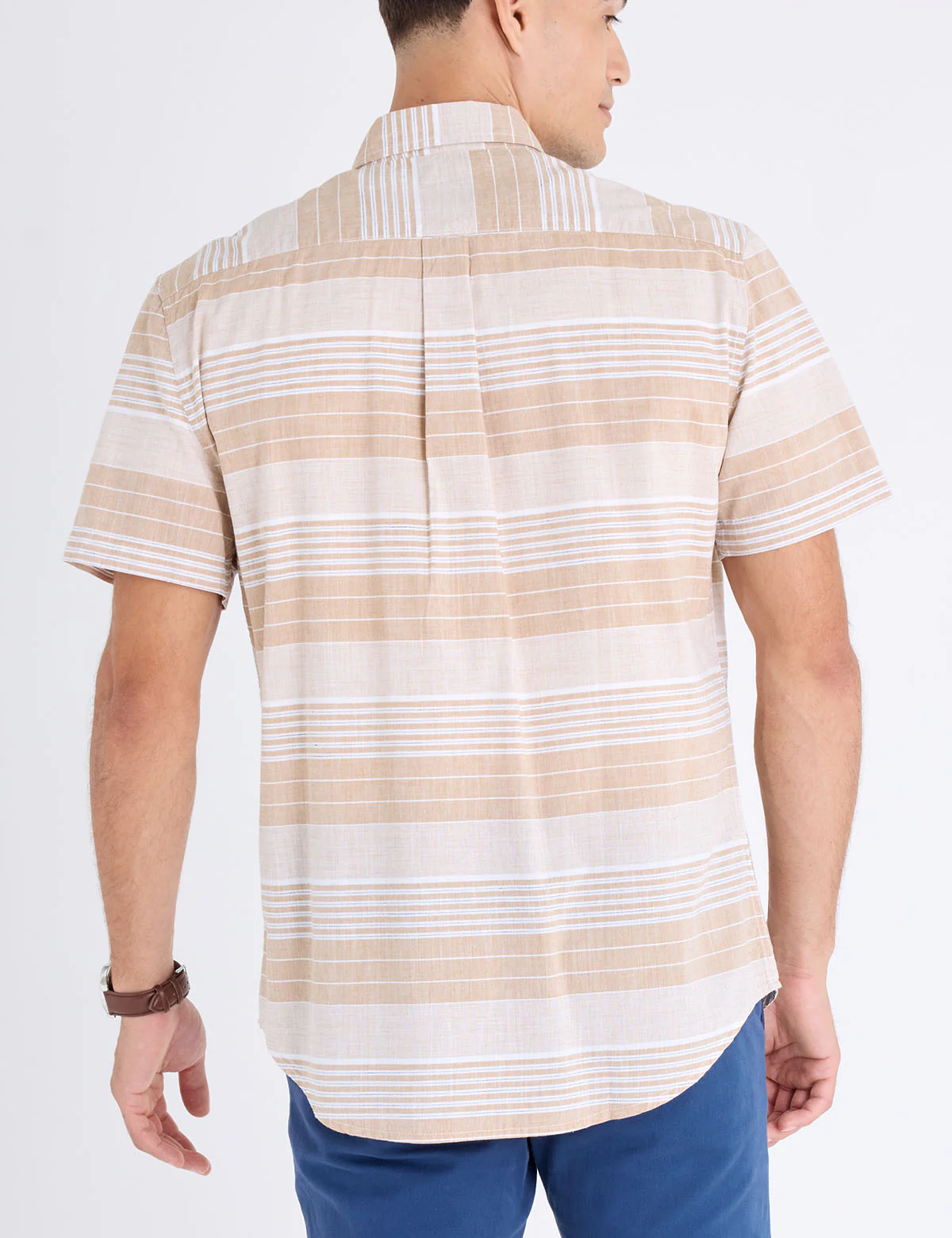 SLUB POPLIN WITH DOBBY SHORT SLEEVE SHIRT - Image 7