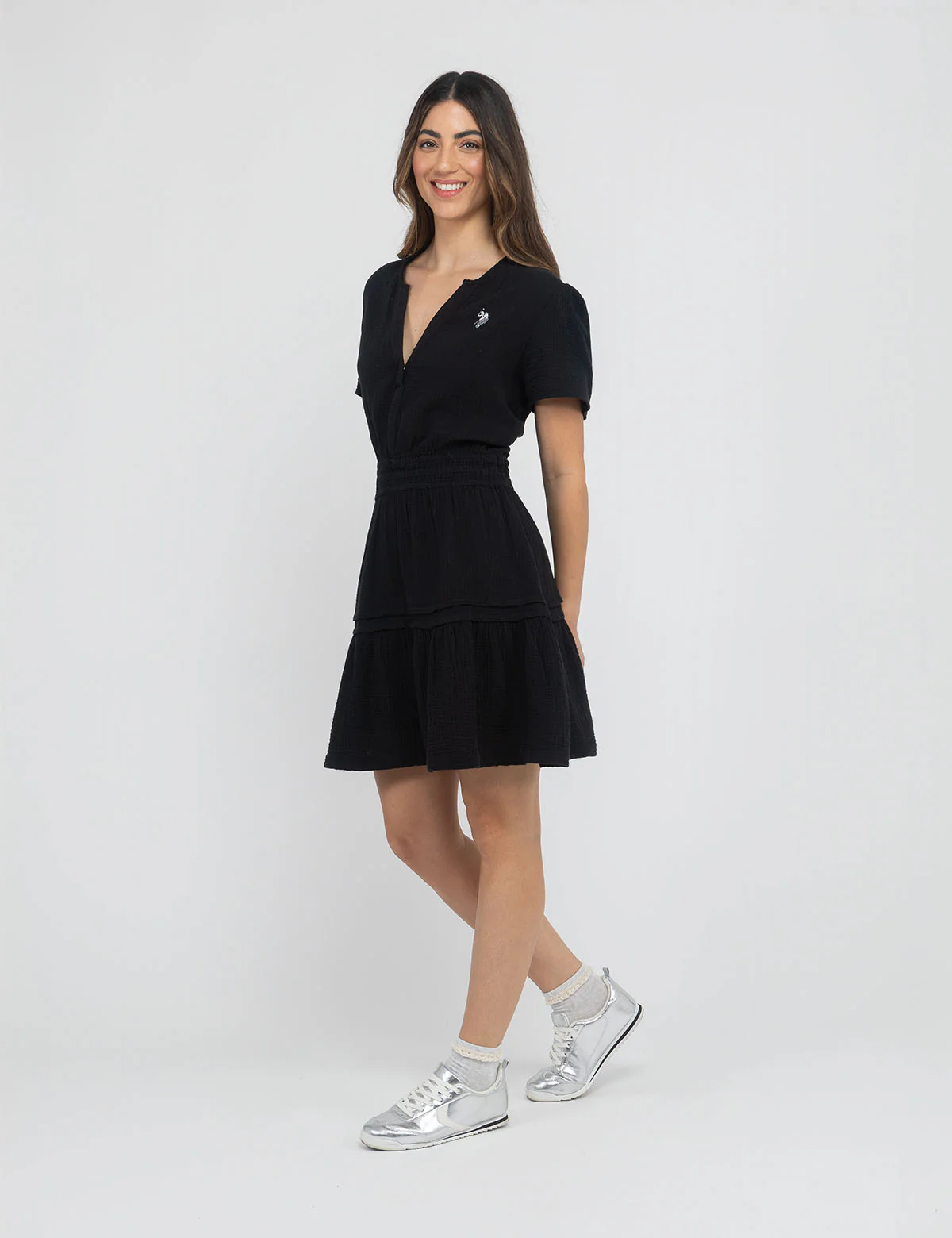 SMOCKED WAIST TIERED DRESS - Image 3