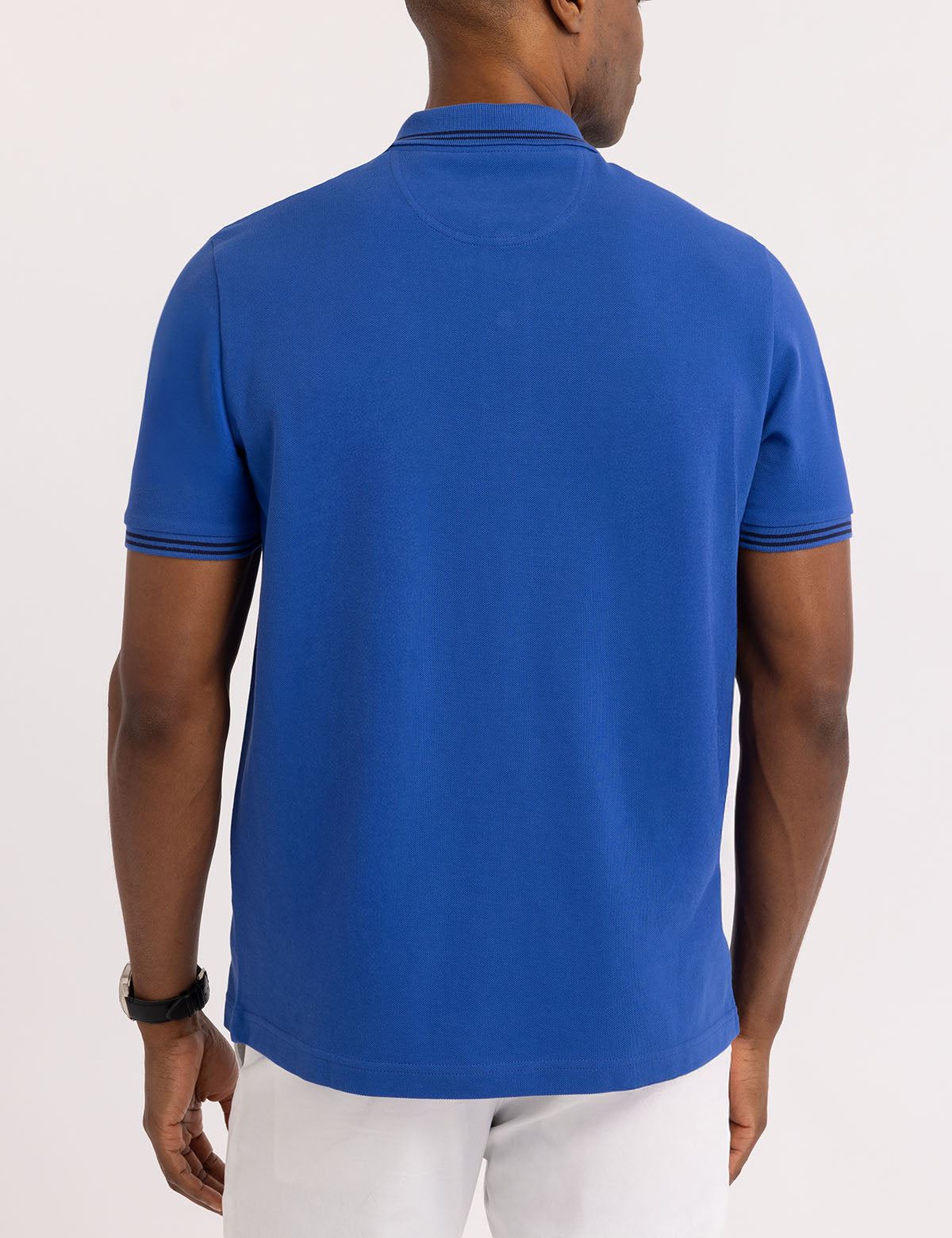 SNAP BUTTON TIPPED PIQUE POLO SHIRT - Image 4