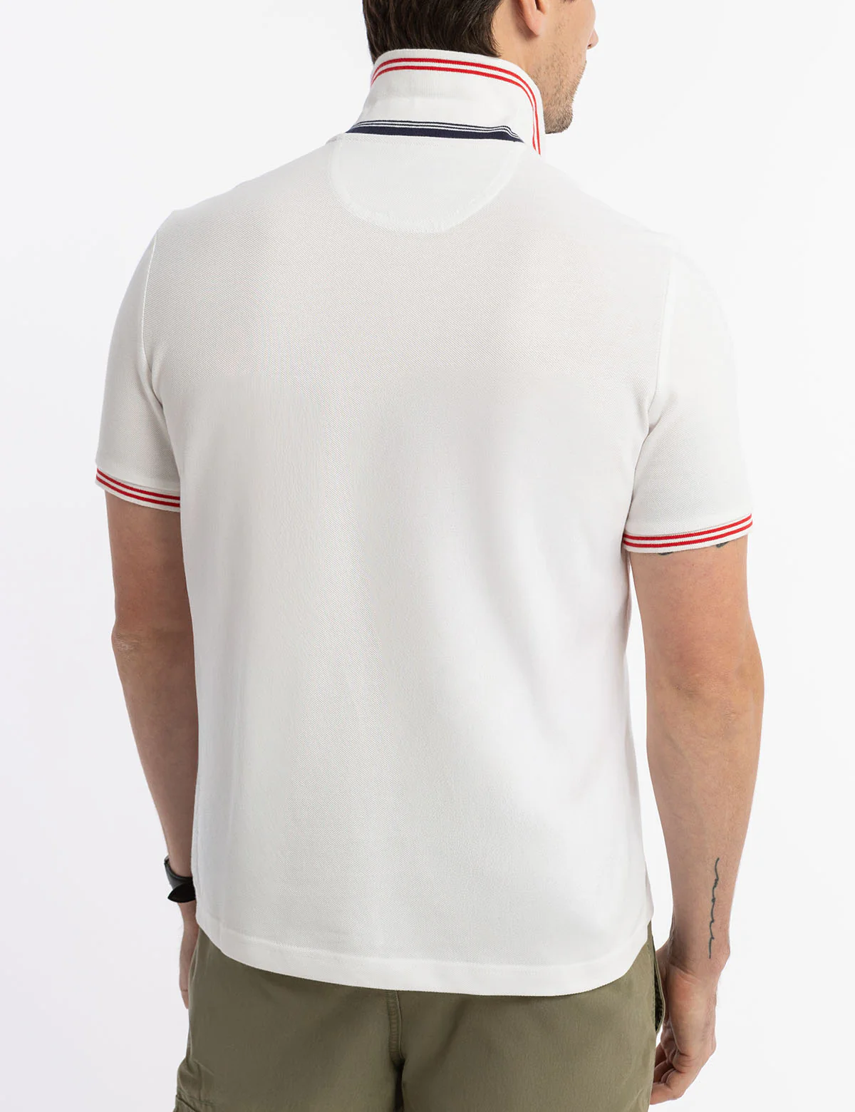 SNAP BUTTON TIPPED PIQUE POLO SHIRT - Image 4