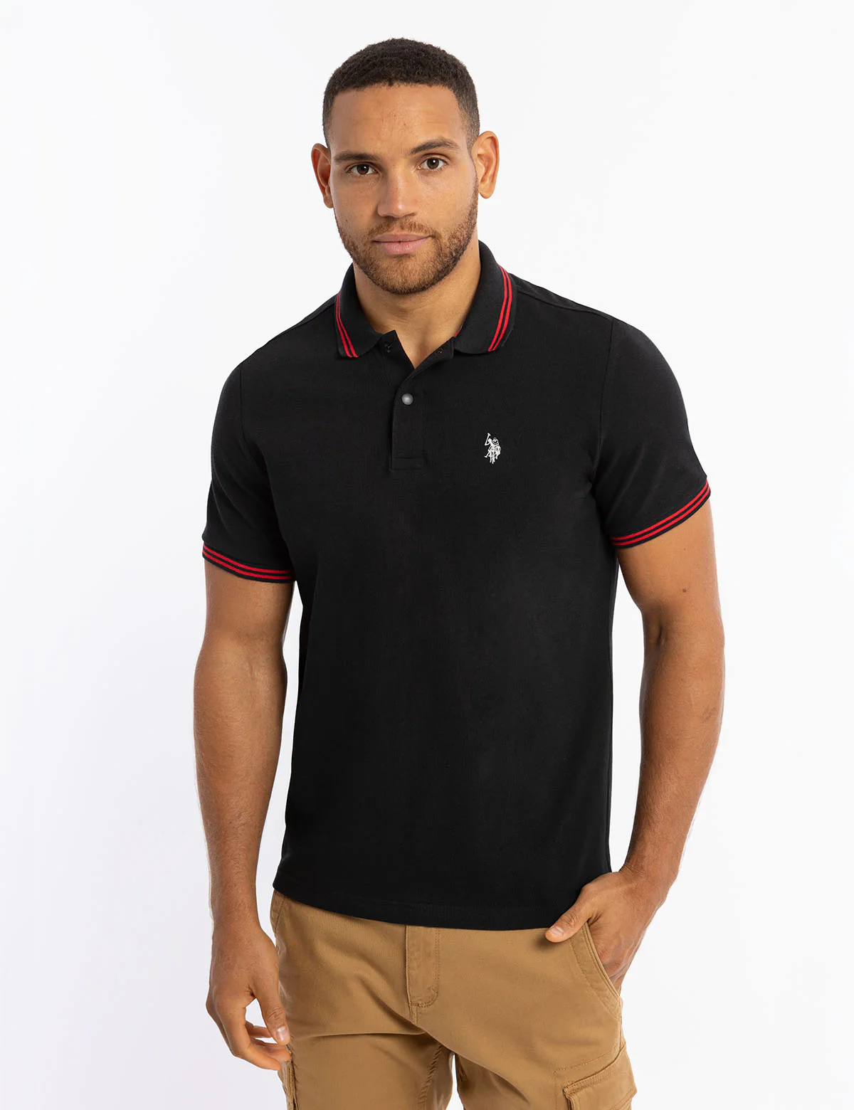 SNAP BUTTON TIPPED PIQUE POLO SHIRT - Image 6