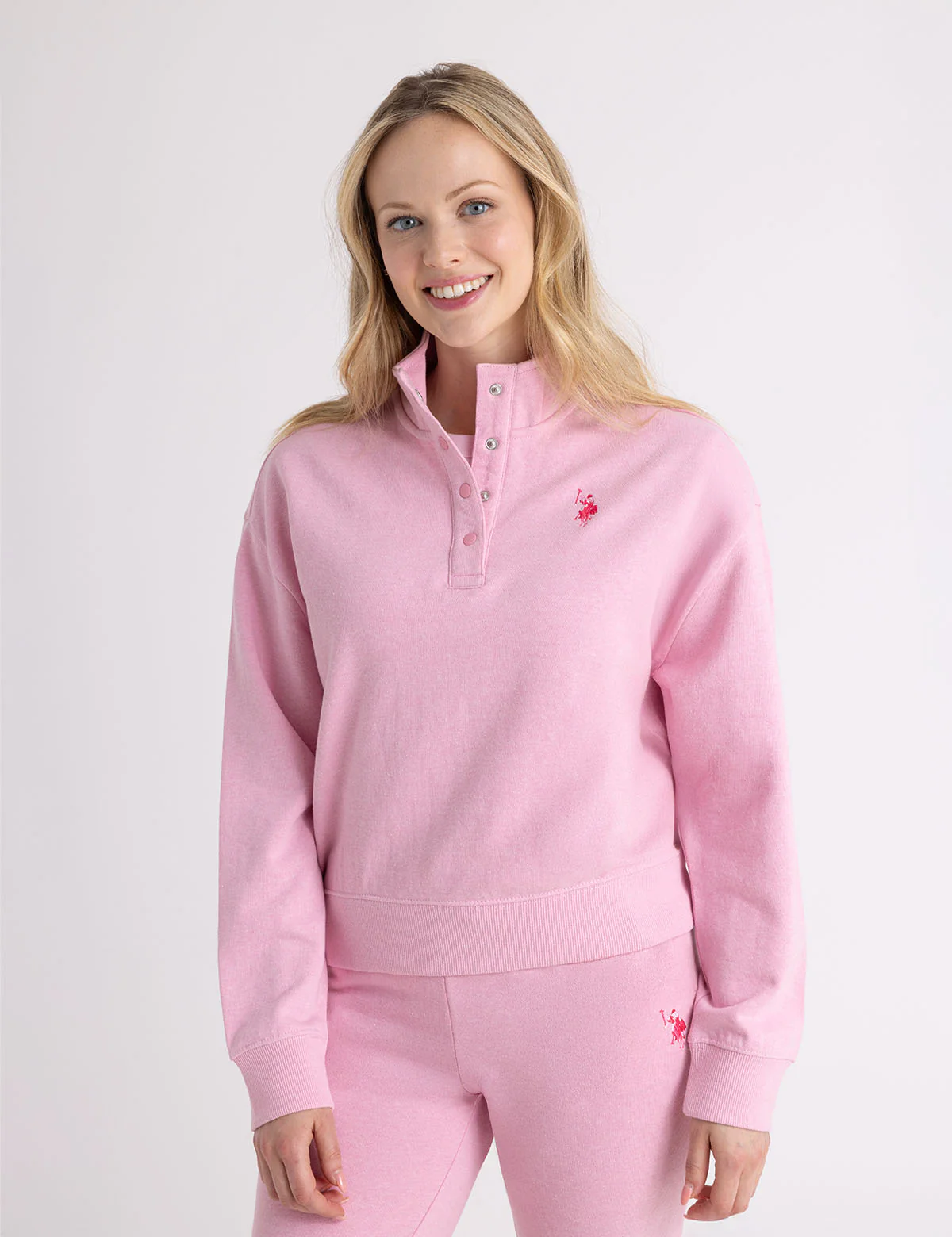 SNAP PLACKET POPOVER SWEATSHIRT