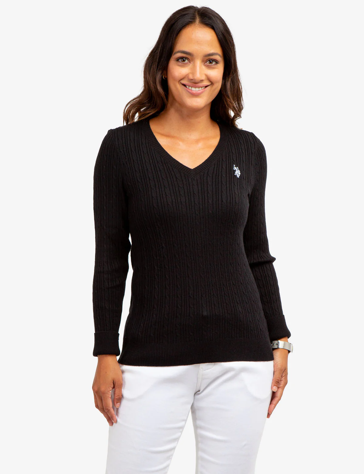 SOFT CABLE V-NECK SWEATER - Image 11