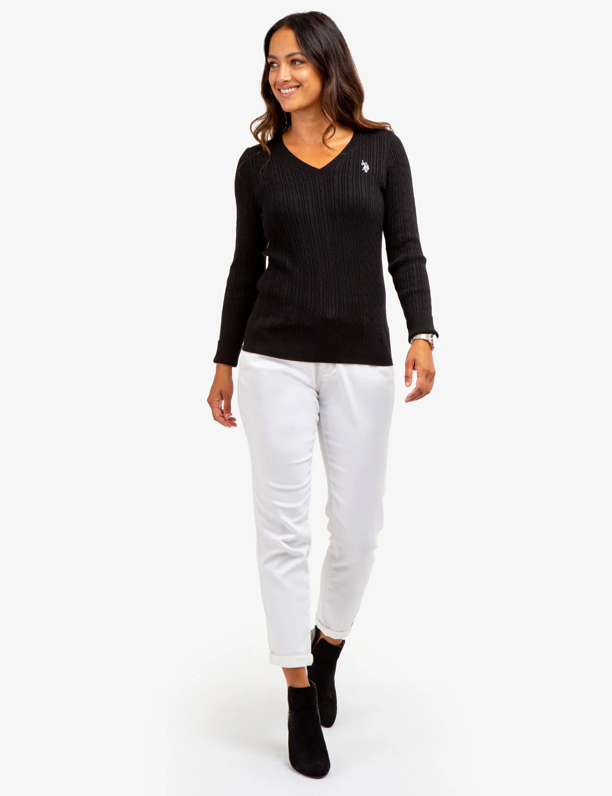SOFT CABLE V-NECK SWEATER - Image 12