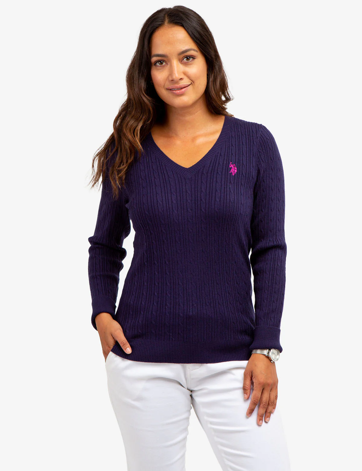SOFT CABLE V-NECK SWEATER - Image 17