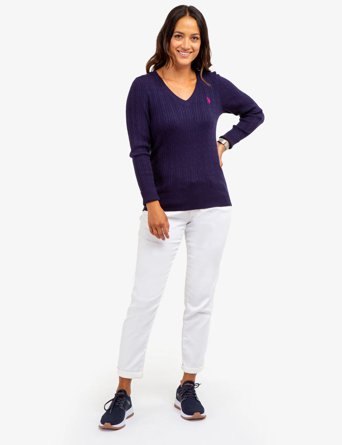 SOFT CABLE V-NECK SWEATER - Image 18