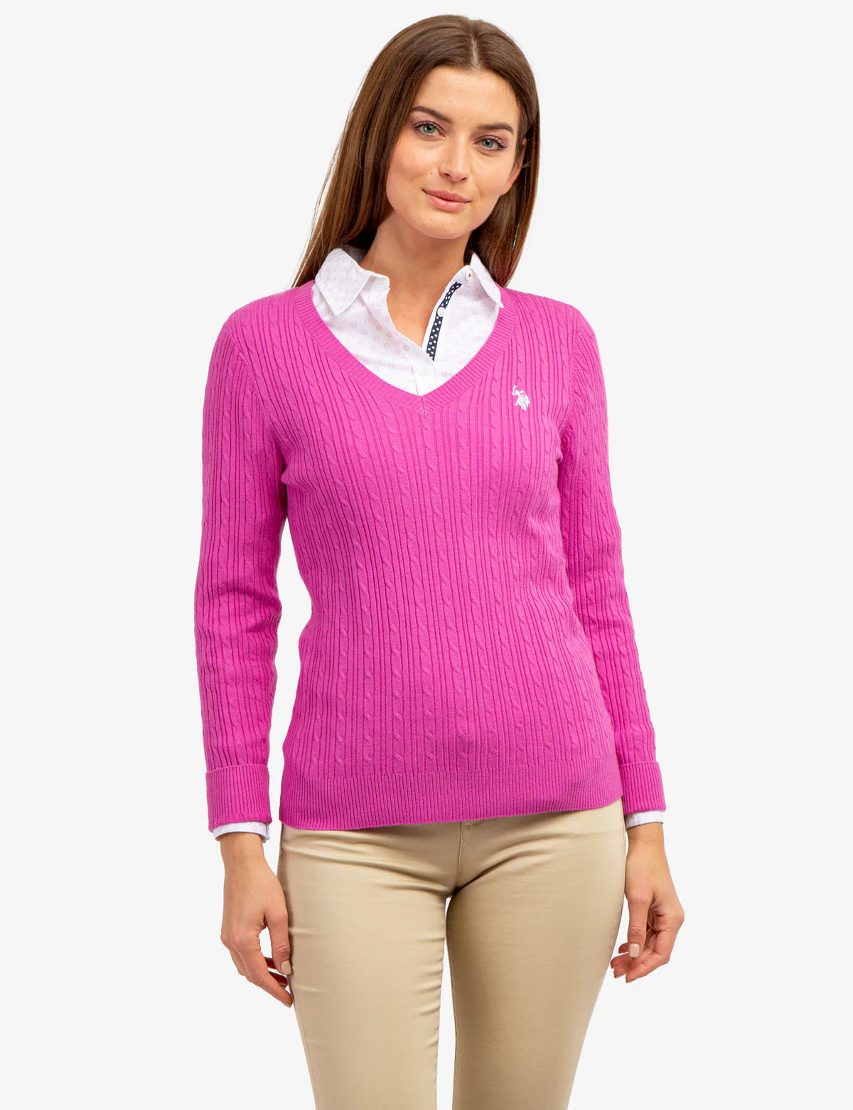 SOFT CABLE V-NECK SWEATER - Image 20