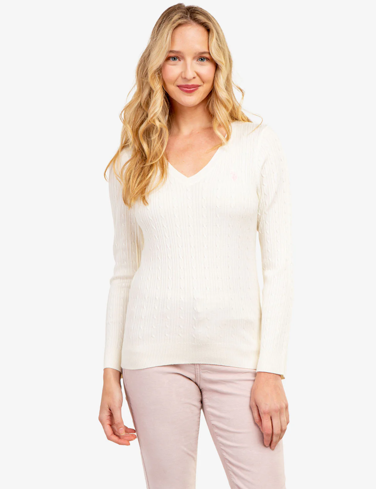 SOFT CABLE V-NECK SWEATER - Image 8