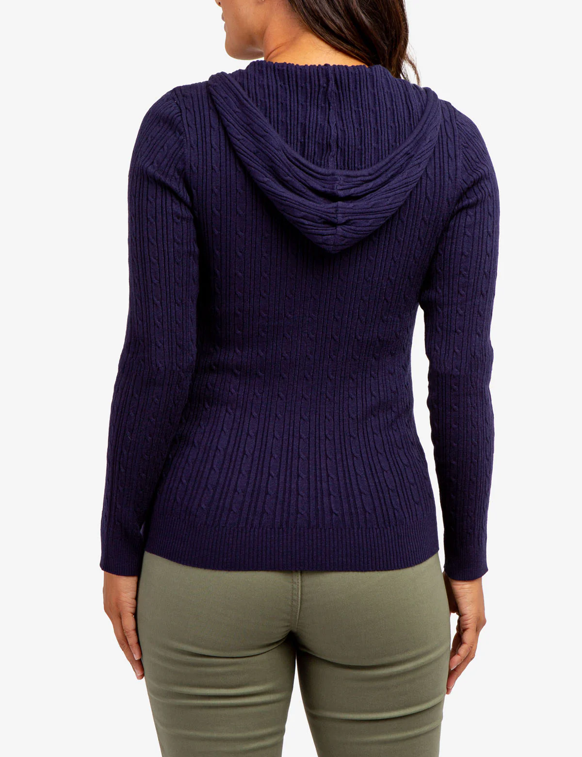 SOFT CABLE ZIP UP SWEATER WITH HOOD - Image 15