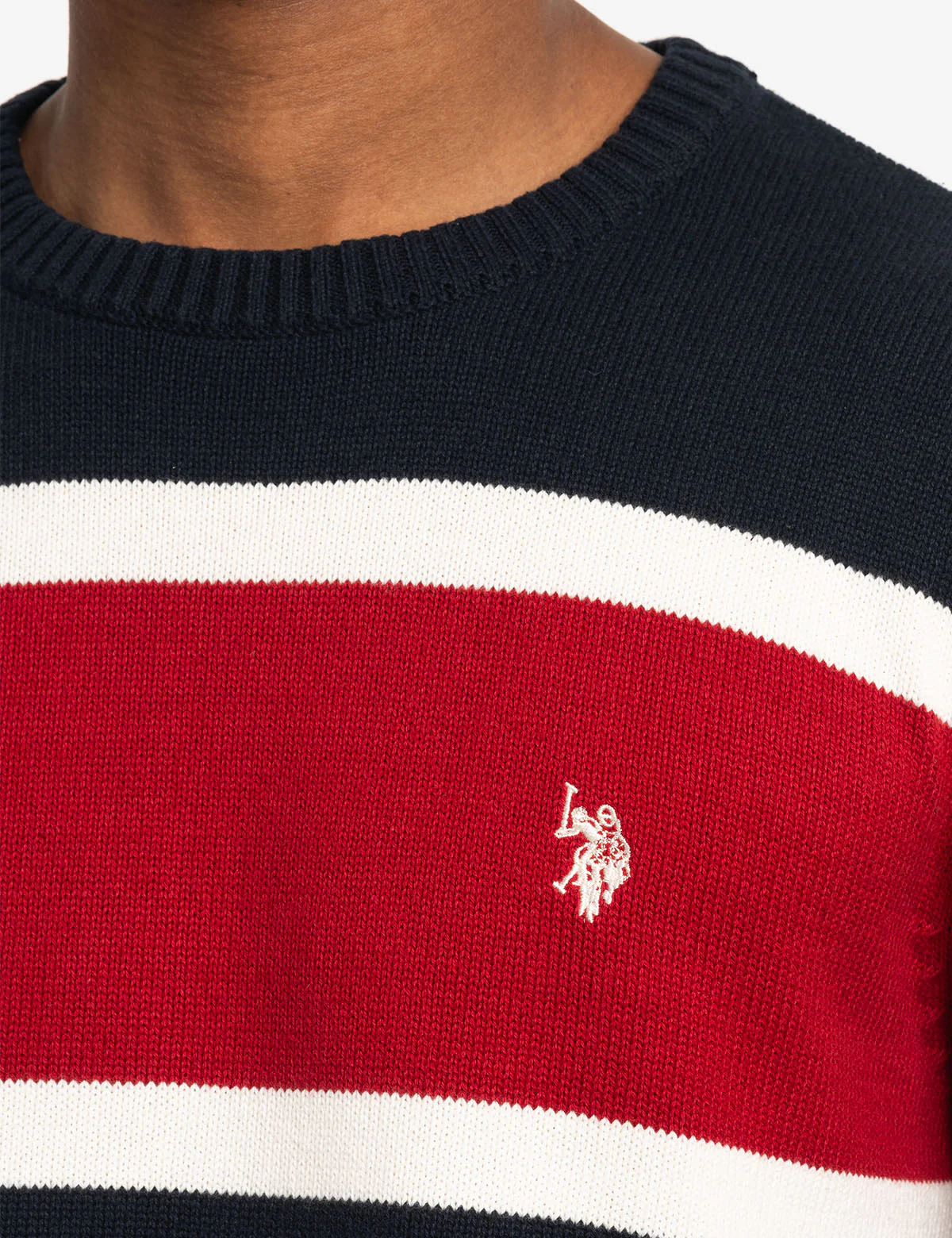 SOFT ENGINEERED STRIPE CREW NECK SWEATER - Image 2