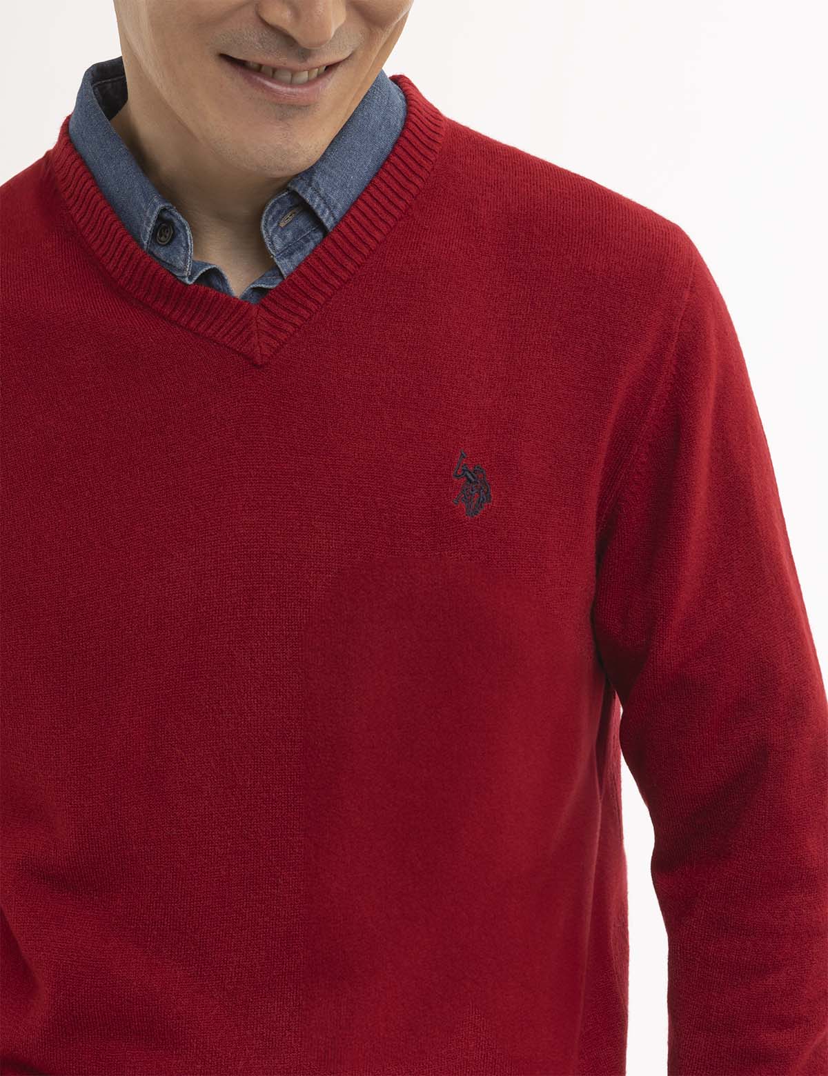 SOFT SOLID JERSEY V-NECK SWEATER - Image 3