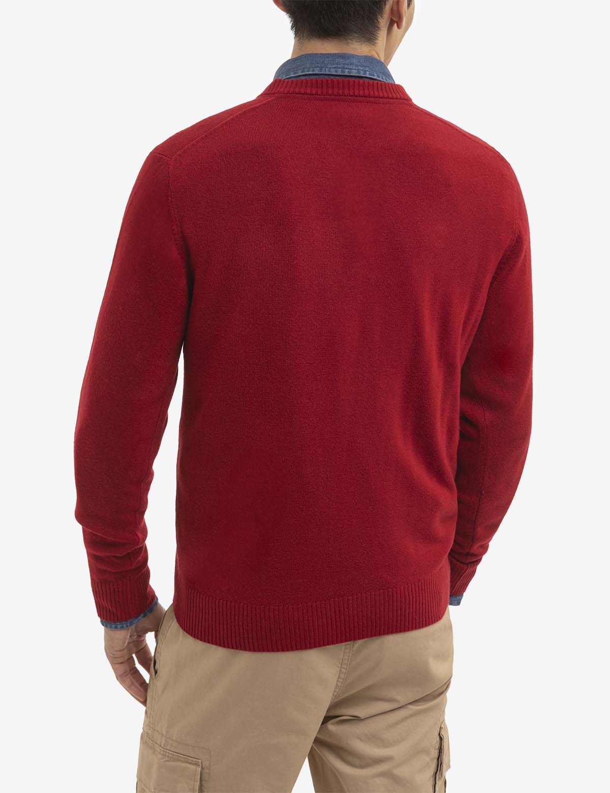SOFT SOLID JERSEY V-NECK SWEATER - Image 4