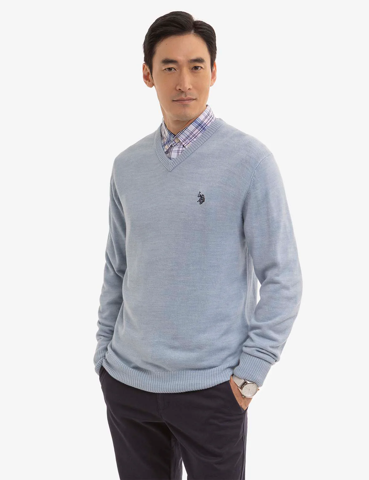SOFT SOLID JERSEY V-NECK SWEATER - Image 5