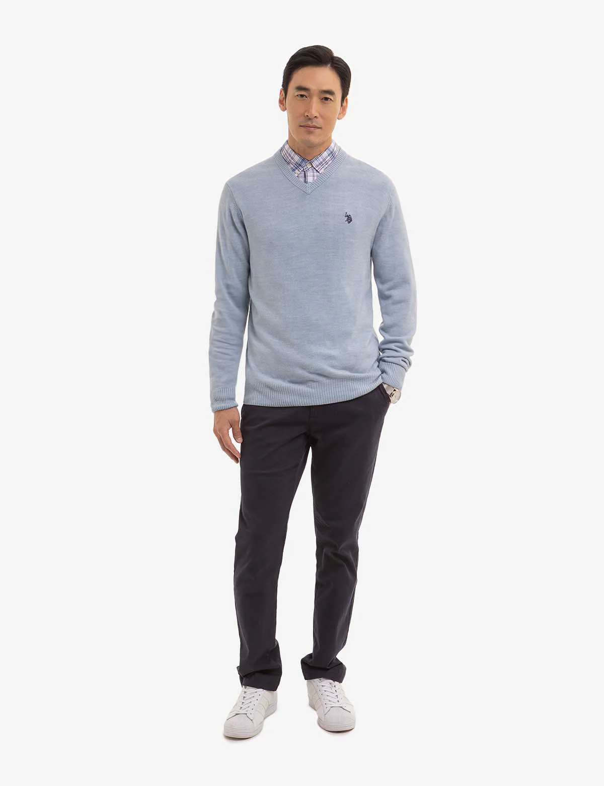 SOFT SOLID JERSEY V-NECK SWEATER - Image 6