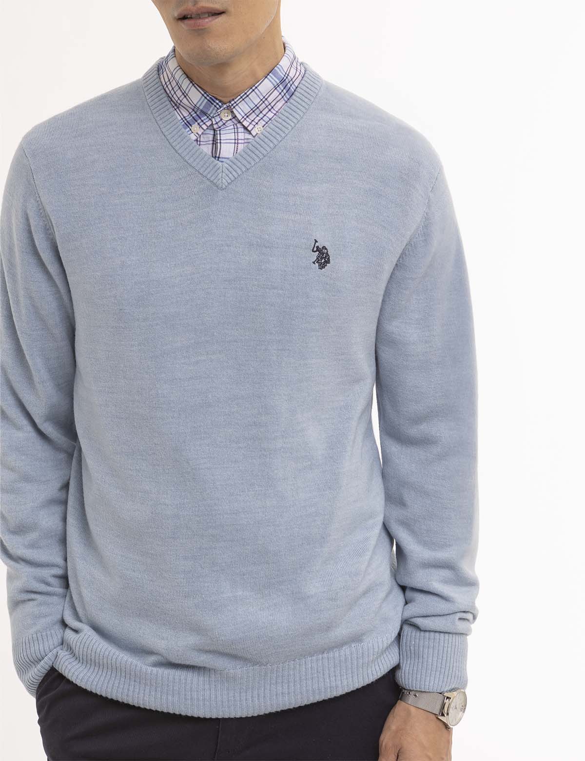 SOFT SOLID JERSEY V-NECK SWEATER - Image 7