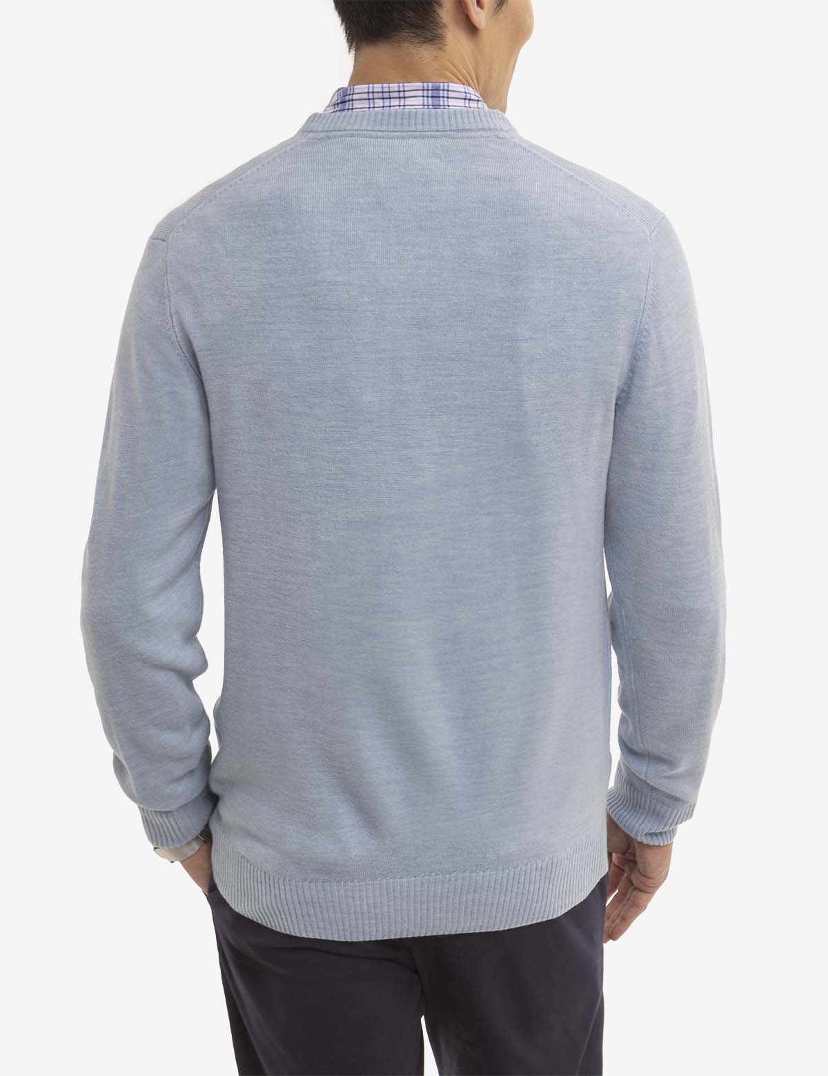 SOFT SOLID JERSEY V-NECK SWEATER - Image 8