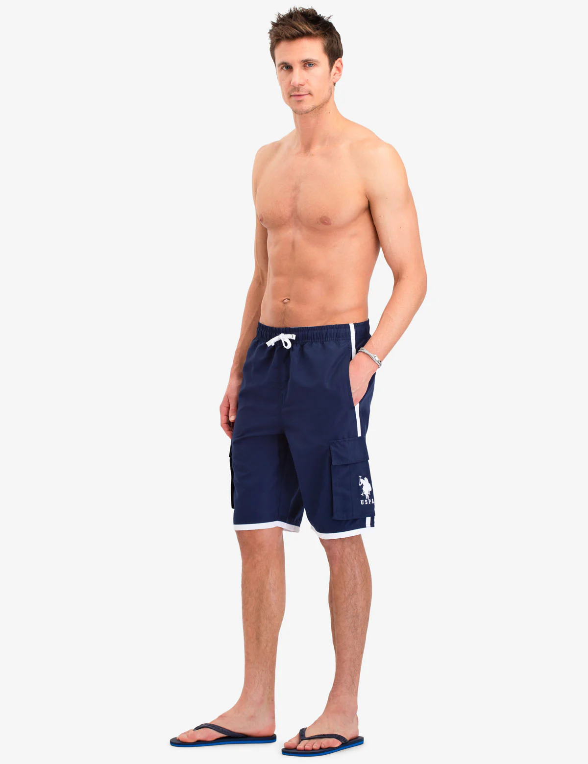 SOLID CARGO SWIM TRUNKS - Image 2
