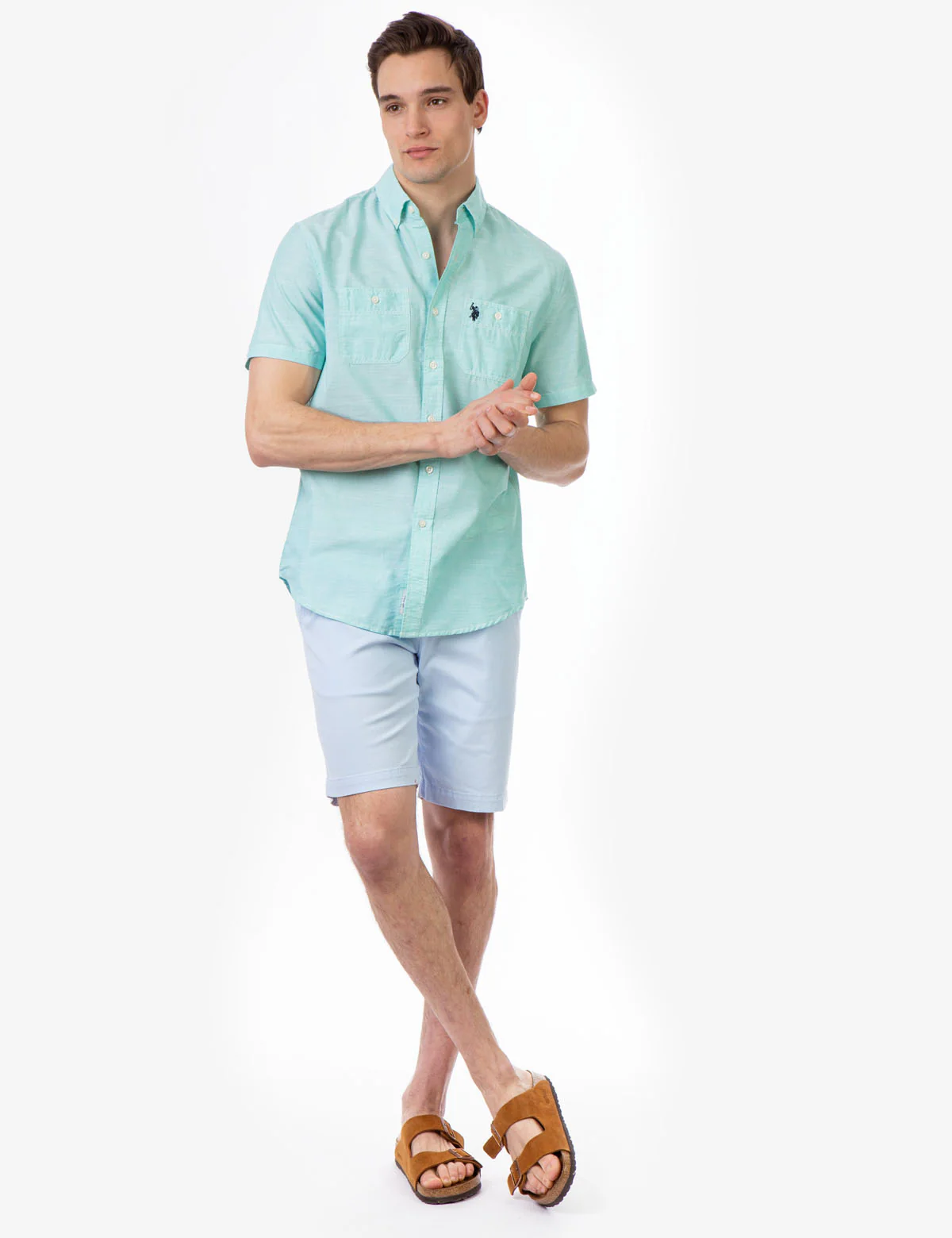 SOLID CLASSIC FIT SLUB SHORT SLEEVE SHIRT - Image 5