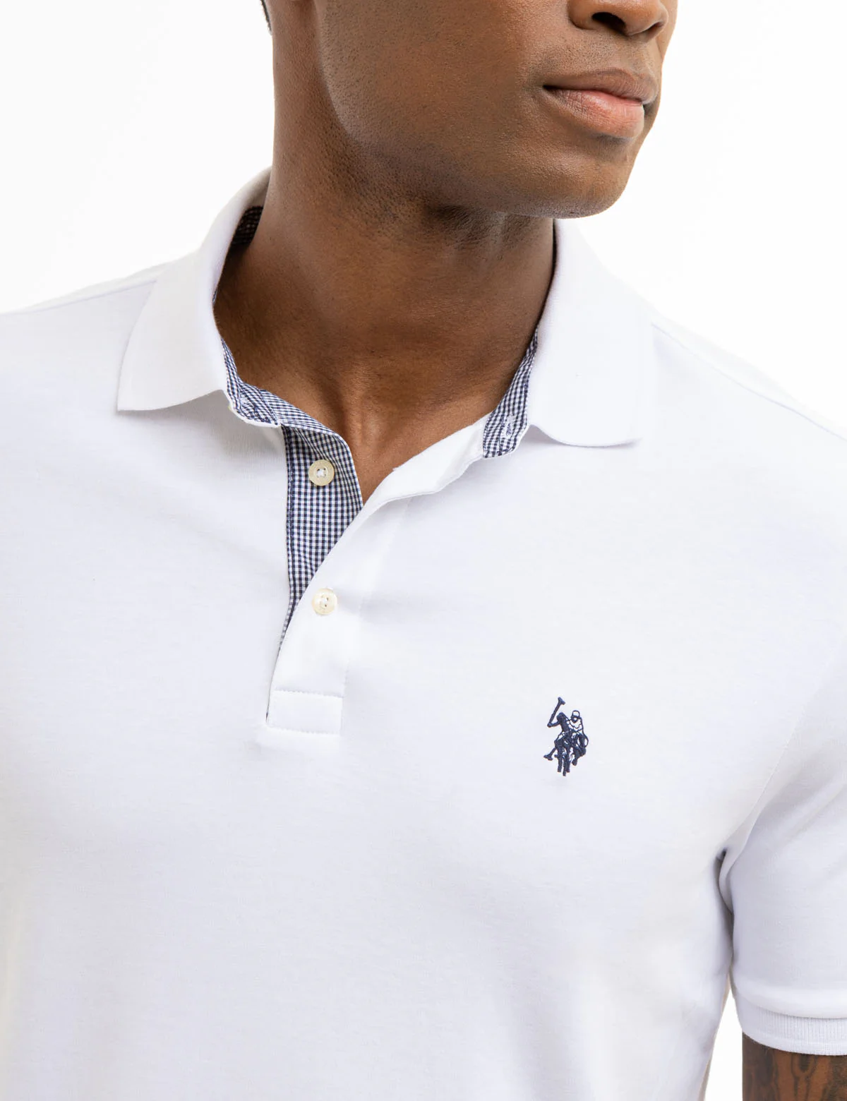 SOLID INTERLOCK GINGHAM TRIM POLO SHIRT - Image 2