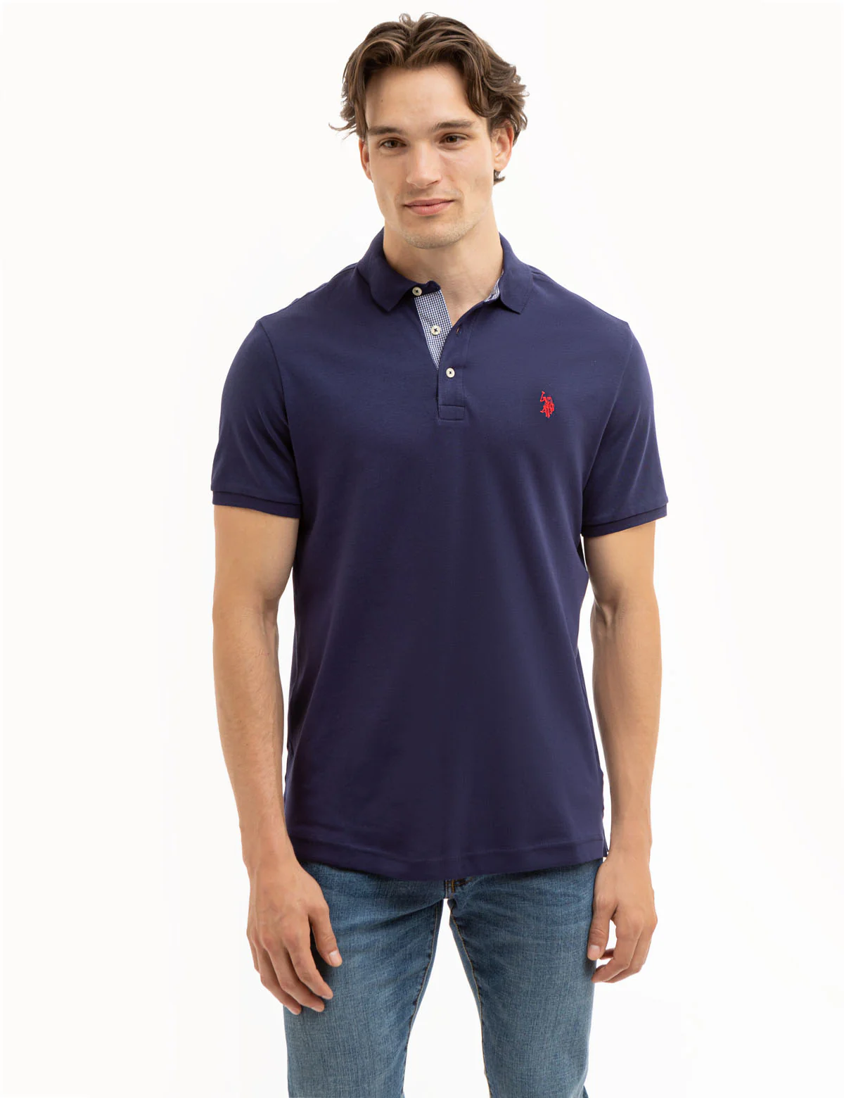 SOLID INTERLOCK GINGHAM TRIM POLO SHIRT - Image 4