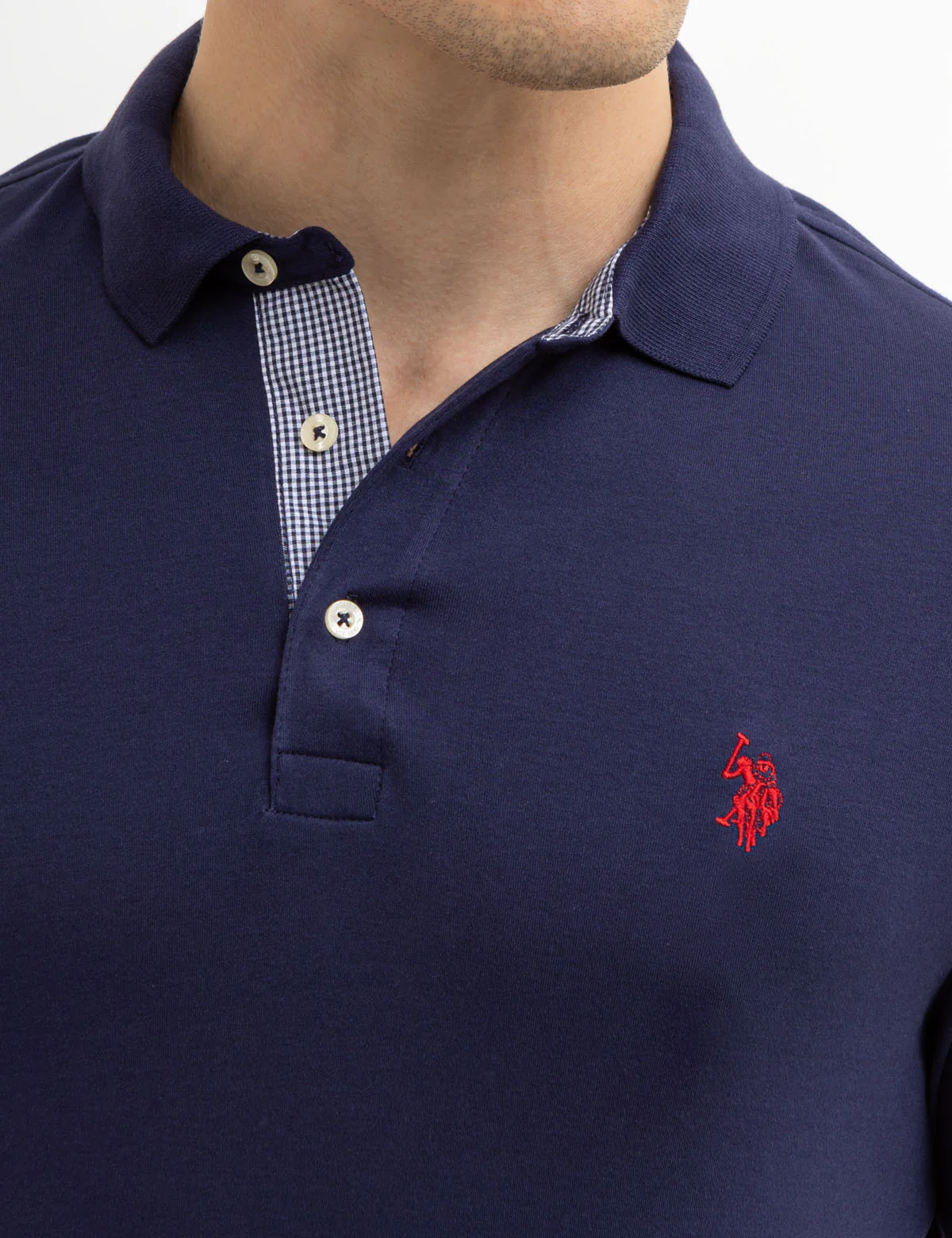 SOLID INTERLOCK GINGHAM TRIM POLO SHIRT - Image 5