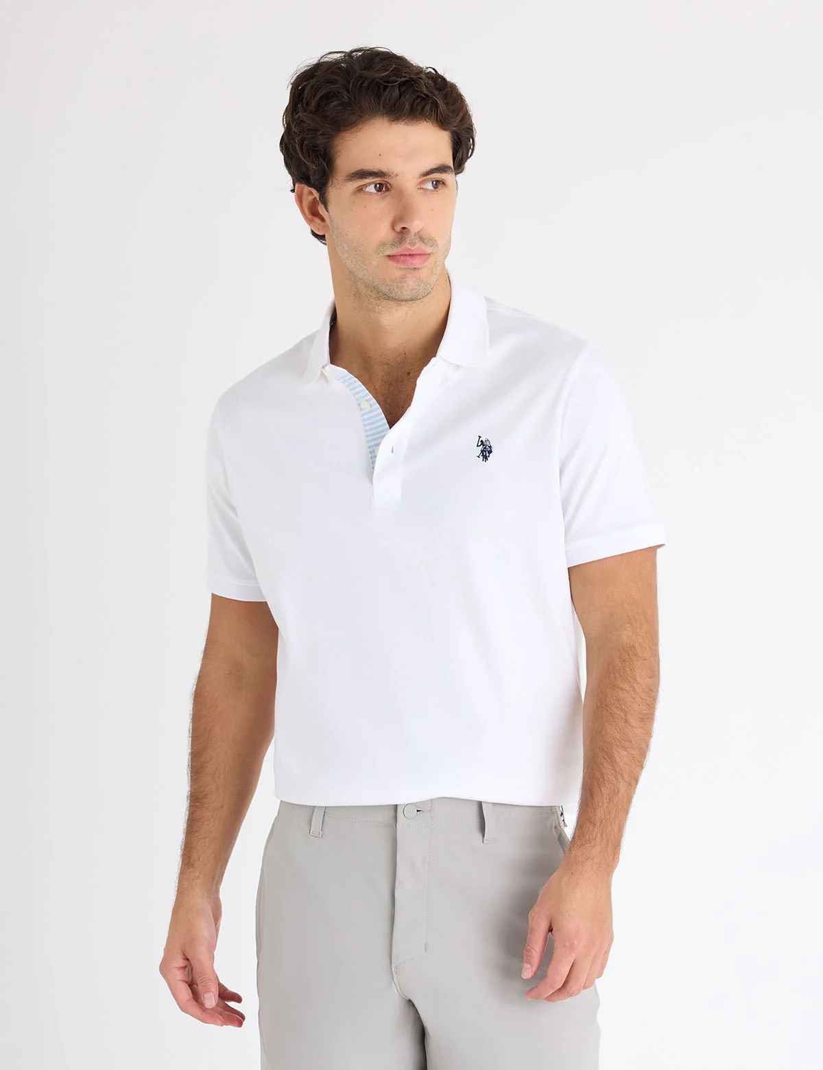 SOLID INTERLOCK POLO SHIRT WITH STRIPE TRIM - Image 10