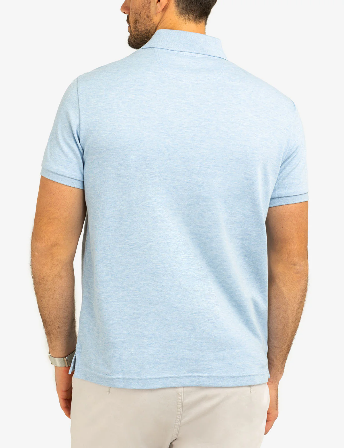 SOLID INTERLOCK POLO SHIRT WITH WOVEN TRIM - Image 8