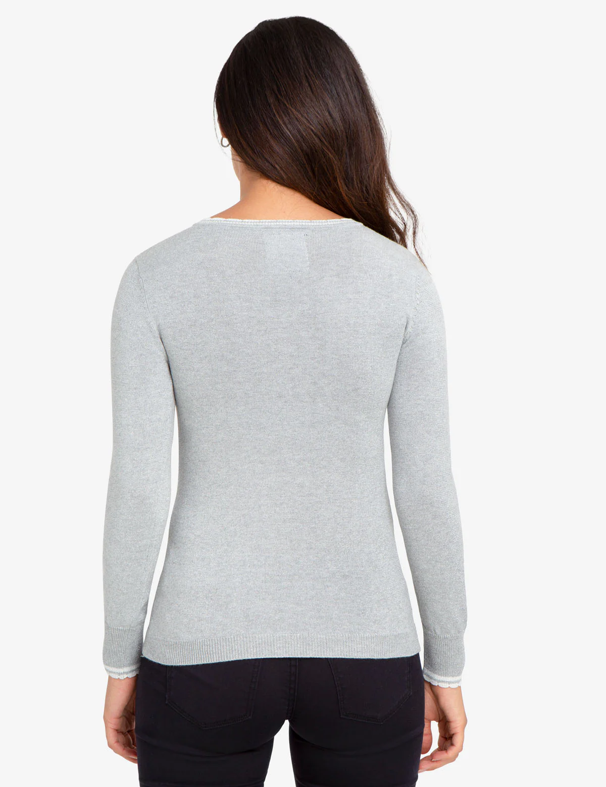 SOLID LUREX V-NECK SWEATER - Image 6