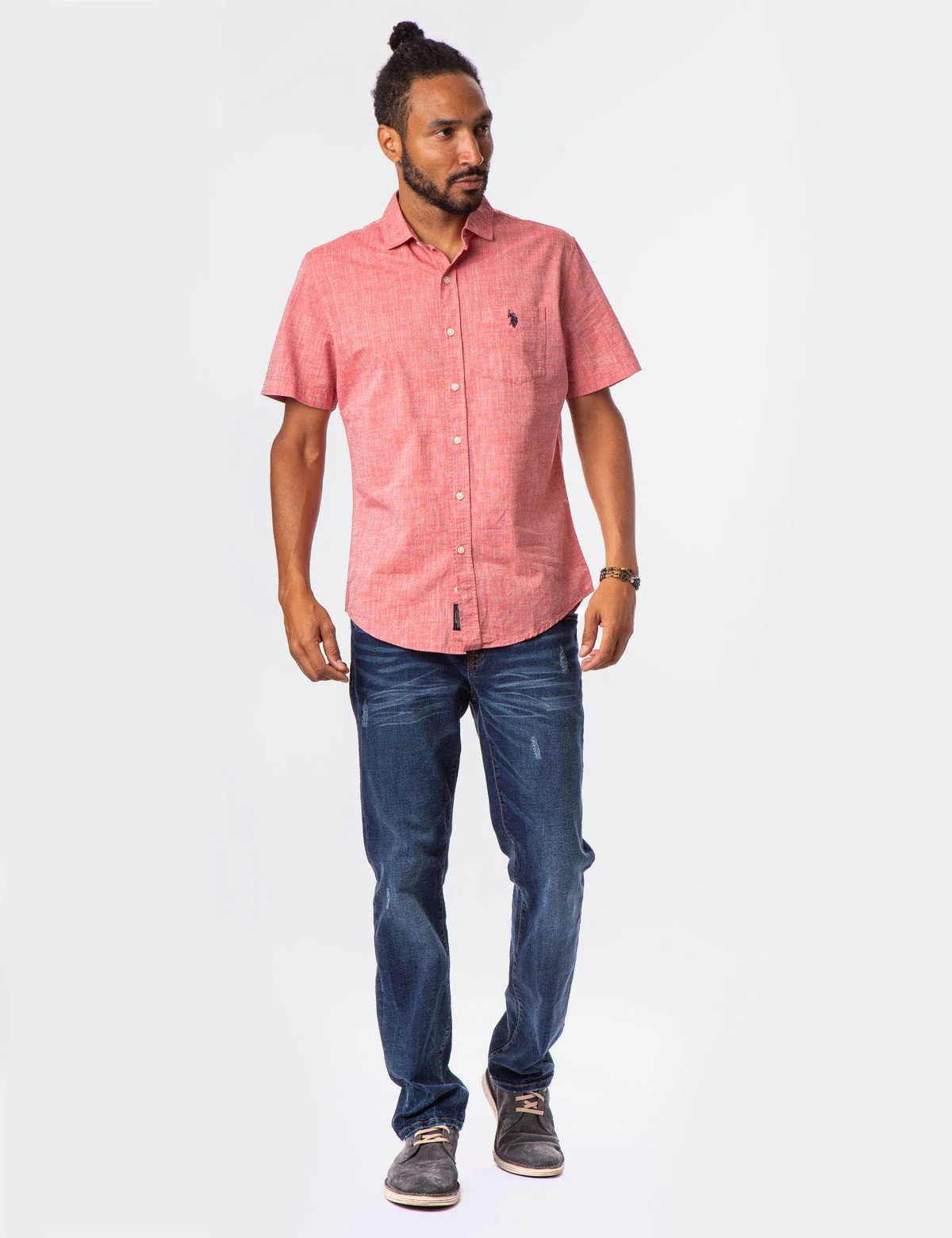SOLID SLUB CANVAS SHORT SLEEVE SHIRT - Image 2