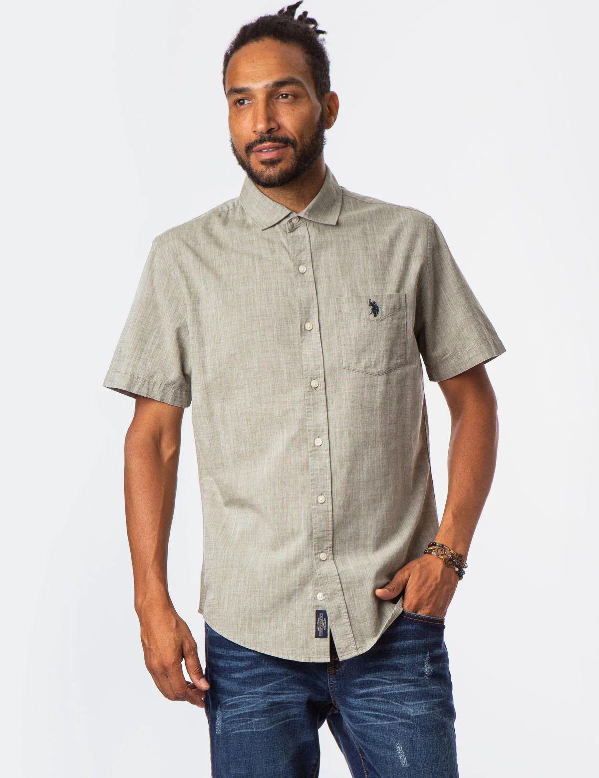 SOLID SLUB CANVAS SHORT SLEEVE SHIRT - Image 5