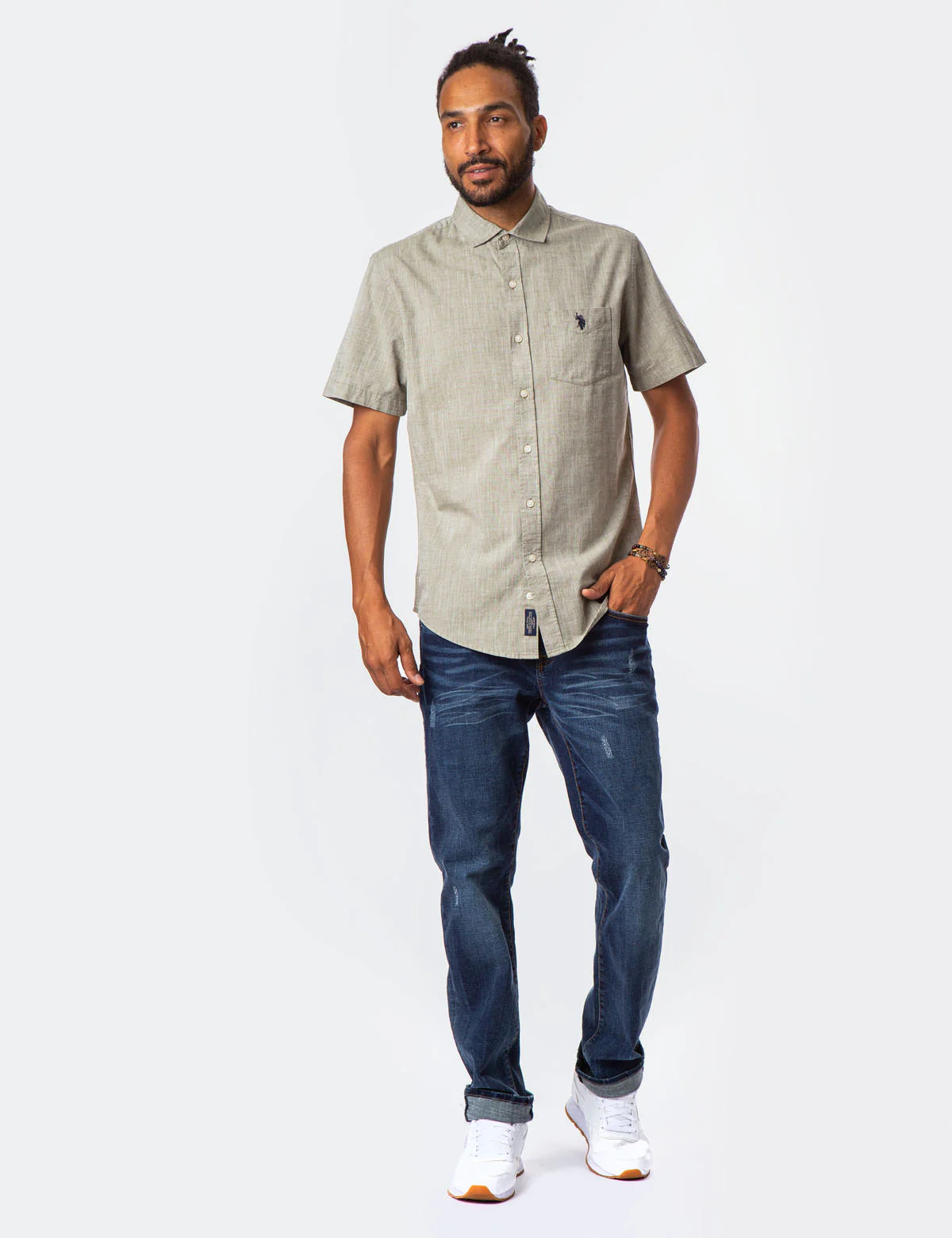 SOLID SLUB CANVAS SHORT SLEEVE SHIRT - Image 6