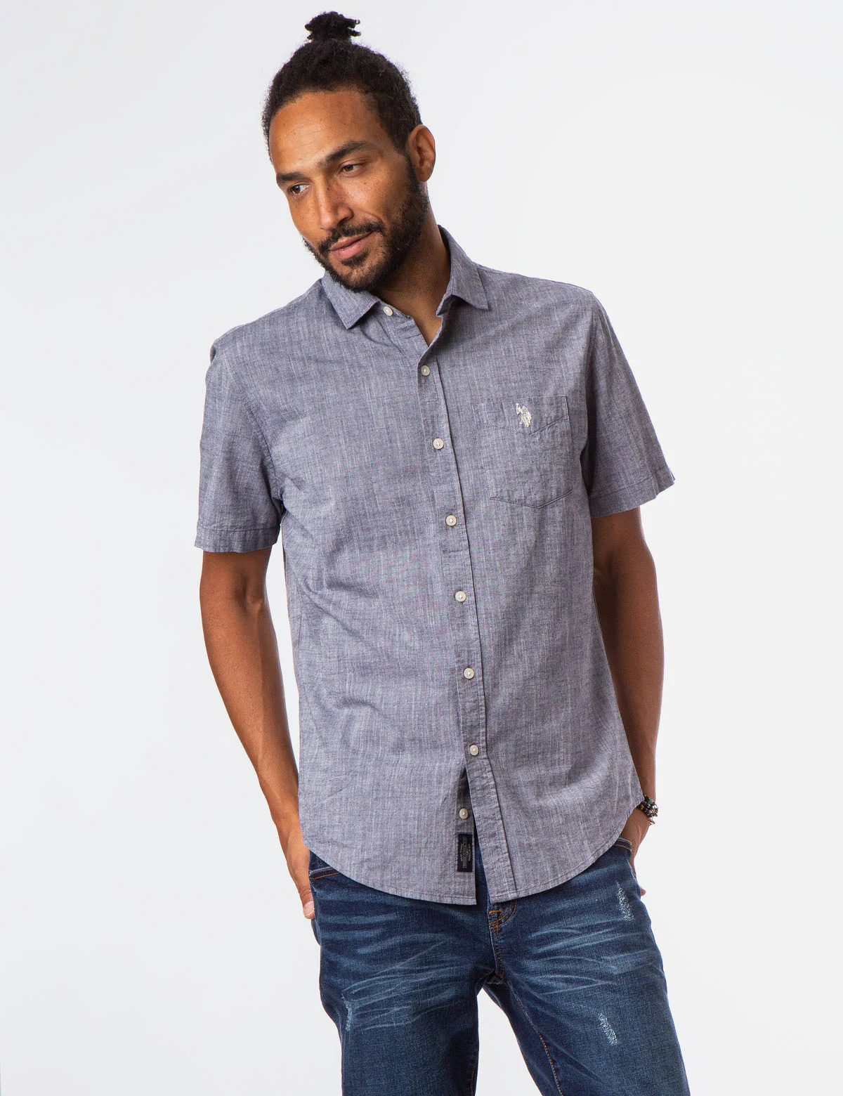 SOLID SLUB CANVAS SHORT SLEEVE SHIRT - Image 8