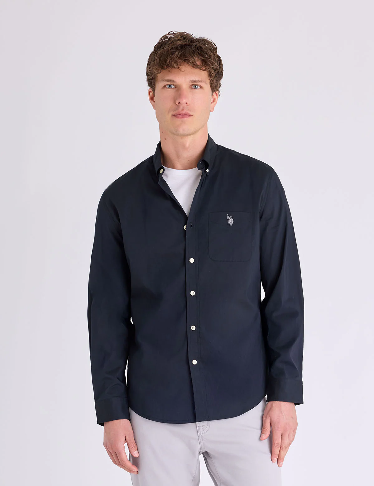 SOLID STRETCH POPLIN LONG SLEEVE SHIRT - Image 4