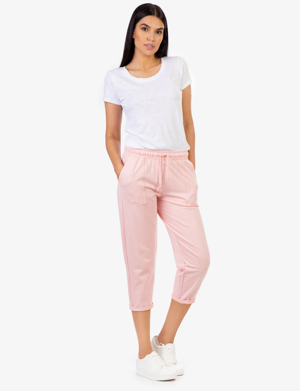 SOLID TIE WAIST CAPRI - Image 2