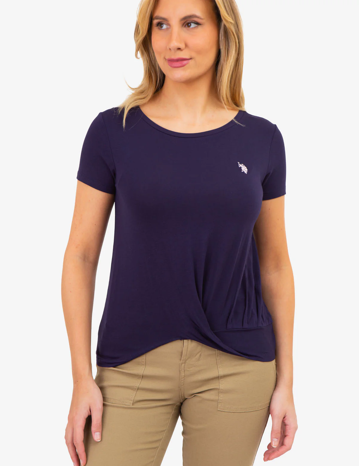 SOLID TWIST FRONT SHORT SLEEVE TOP - Image 13